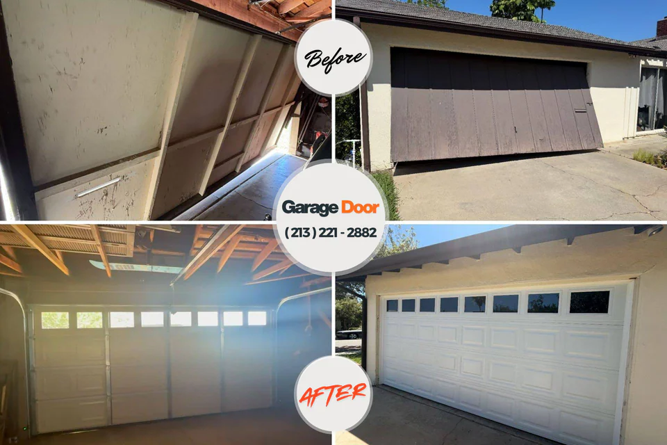 Before and after: garage door repair Bell Acres, PA